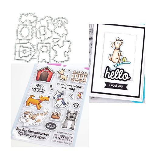 Qoiseys Hund Haus Stempel und Stanzschablonen Set,Clear Stempel und Stanzen Set Qoiseys Hund Haus Stempel und Stanzschablonen Set,Clear Stempel und Stanzen Set von Qoiseys