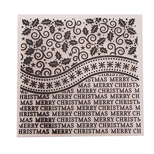 Qoiseys Pr?geordner aus Kunststoff mit Aufschrift "Merry Christmas", f?r Kartenherstellung, Pr?gemaschine, Schablone f?r DIY, Scrapbooking, Fotoalben, Karten, Papierhandwerk, Dekoration, Stempel, Schablone von Qoiseys