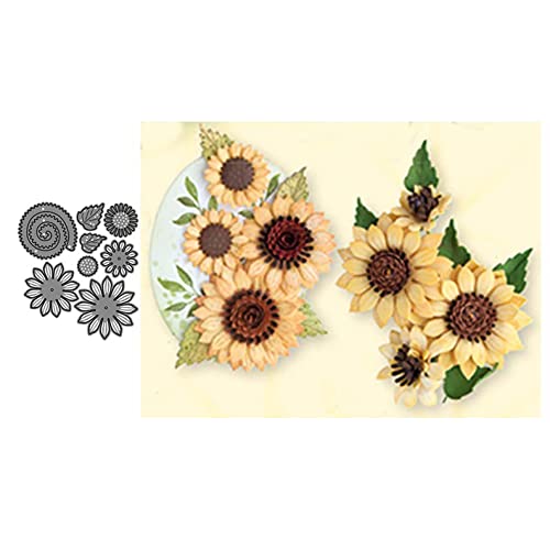 Qoiseys Sonnenblumen Metall stanzschablonen Die Stanzen für Prägeschablone, Stanzungen für DIY Scrapbooking Fotoalbum Dekoratives Papier Basteln Prägeschablone von Qoiseys