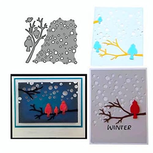 Qoiseys Vögel im Baum Stanzschablone Die Stanzen Basteln Prägeschablone, Stanzungen für DIY Scrapbooking Fotoalbum Dekoratives Papier Basteln Prägeschablone von Qoiseys