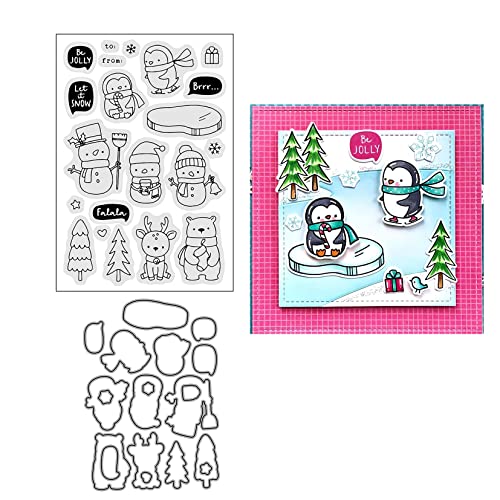 Qoiseys Winterpinguine und Schneemänner Stempel und Stanzschablonen Set,Clear Stempel und Stanzen Set Basteln Prägeschablone,Silikonstempel Metall Die Stanzen für DIY Scrapbooking Fotoalbum Qoiseys Winterpinguine und Schneemänner Stempel und Stanzschablonen Set,Clear Stempel und Stanzen Set Basteln Prägeschablone,Silikonstempel Metall Die Stanzen für DIY Scrapbooking Fotoalbum von Qoiseys