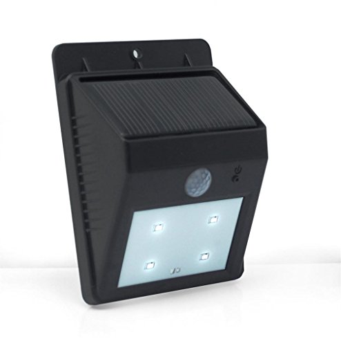PowerNeed SUNEN – Kabellose SMD-Außen Solar LED-Wandleuchte IP64 mit Solarpanel Bedienschienen für Veranda Garten und das Haus von Qoltec