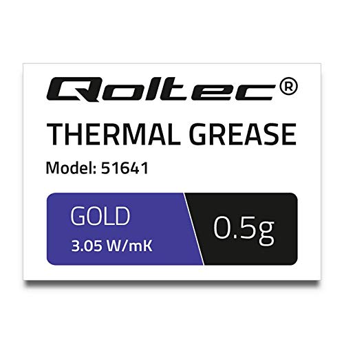 Qoltec Wärmeleitpaste 3.05 W/m-K 0.5g Gold, 12 μm, 2.48 g/cm³, Spritze, 51641 von Qoltec