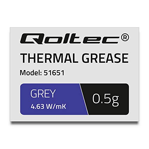 Qoltec Wärmeleitpaste 4.63 W/m-K 0.5g Grau, 8 µm, 3.15 g/cm³, Spritze, 51651 von Qoltec