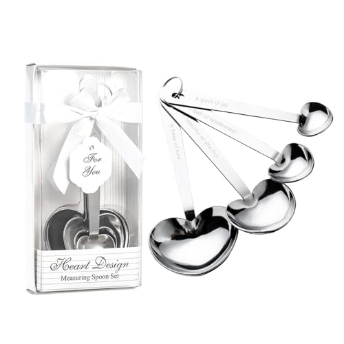 Messlöffel-Set in Herzform, Liebes-Design, für Brautparty, Gastgeschenke, Geschenke, Dekorationen und Souvenirs für Gäste, mit individuellem Geschenkpaket, 30 Stück von Qonmpcvu