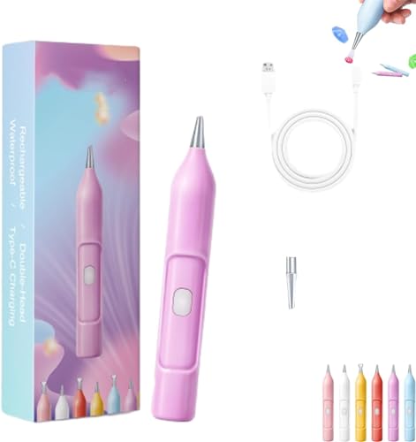 Ezypen - Elektrischer Diamant Malerei Stift mit Vakuumtechnologie, Wiederaufladbare IPX5 Wasserdicht Painter Vakuum Automatische Diamant Kunst Stifte Werkzeuge, für Diamond Art Kits (Lila) von Qoobom