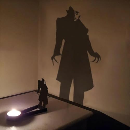 Nosferatu Candle Holder, Nosferatu Candle Shadow, Vintage Halloween Horror Candle Holder Metal Decoration, Tealight Shadow Caster - Halloween Tea Light Holder (D) von Qoobom