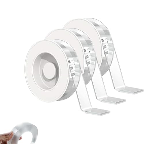 Orechstripe Nano Double Sided Tape, Extra Large Double Sided Tape, Clear & Tough Nano-Tape, Multipurpose Mounting Tape,Traceless Waterproof Residue-Free Removal for Wall Decor (3) von Qoobom
