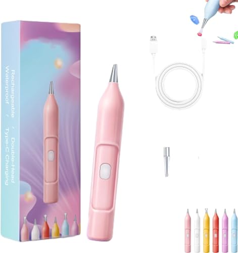 Ezypen - Electric Diamond Pen with Vacuum Technology, Rechargeable IPX5 Waterproof Painter Vacuum Automatic Diamond Art Pens Tools, for Diamond Art Kits (Pink) von Qoobom
