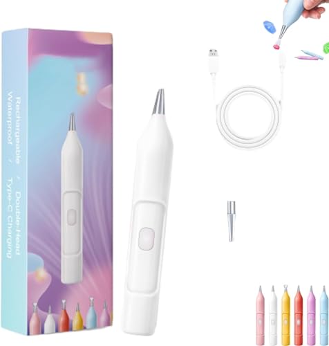 Ezypen - Electric Diamond Pen with Vacuum Technology, Rechargeable IPX5 Waterproof Painter Vacuum Automatic Diamond Art Pens Tools, for Diamond Art Kits (White) von Qoobom
