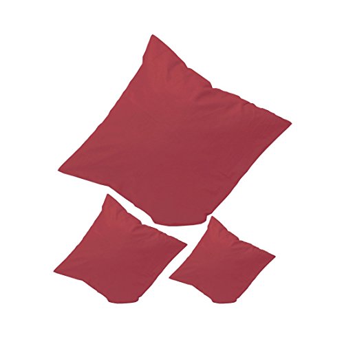Qool24 KATH Kissenbezug 100% Baumwolle Hotelverschluss Kissenhülle Einfarbig Kissenbezüge Rot 50x60 cm von Qool24