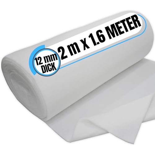 Filterrolle 3,2qm - 2m x 1.6m -(12mm dicke)- Filtermatte weiß zuschneidbar - Luftfiltermatte Universal Filtervlies waschbar Abluftfilter Staubsaugerfilter von Qooltex