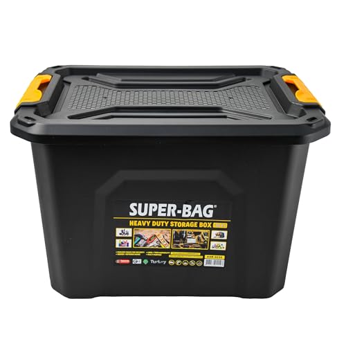 Qooltex Aufbewahrungsbox mit Deckel 18L (39x29,5x26cm) – Stapelbare Kunststoffbox mit Klickverschluss – extra stabile Lagerbox für Werkstatt, Garage & Haushalt von Qooltex