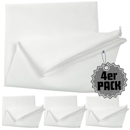 Qooltex Kissen inlett ohne Füllung 20x30 cm 4er Pack Set - 100% Baumwolle mit Reißverschluss - Leere Innenkissen Kissenbezug Kissenhülle Weiß - Viele Größen von Qooltex