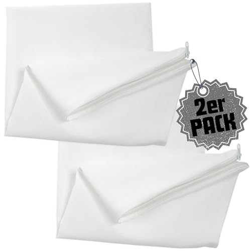 Qooltex Kissen inlett ohne Füllung 70x90 cm 2er Pack Set - 100% Baumwolle mit Reißverschluss - Leere Innenkissen Kissenbezug Kissenhülle Weiß - Viele Größen von Qooltex
