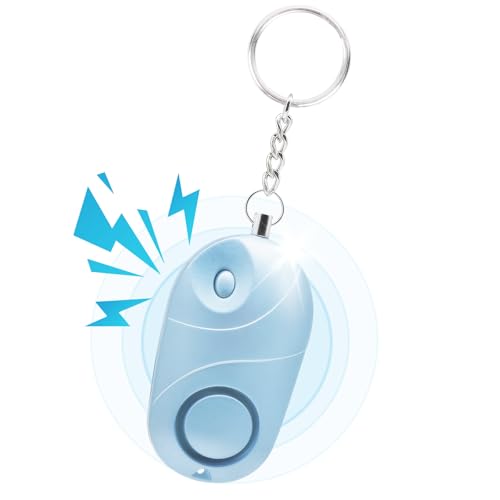 Persönlicher Alarm, Qoosea Safesound Persönlicher Sicherheitsalarm 140 dB mit LED-Licht, Notfall-Selbstverteidigungs-Sicherheitsalarm für Kinder/Frauen/Ältere/Studenten (Hellblau) von Qoosea