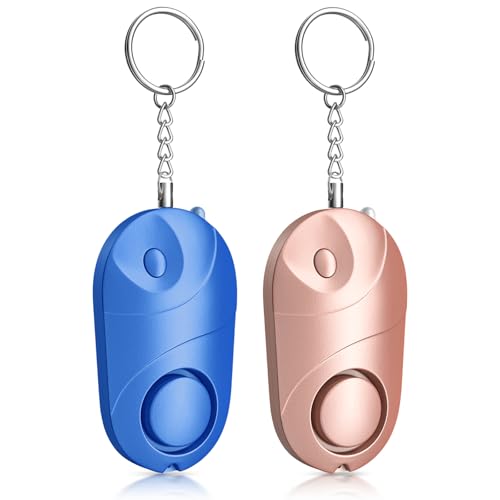 Persönlicher Alarm [2 Pack] Qoosea Safesound Persönlicher Sicherheitsalarm 140 dB mit LED-Licht, Notfall-Selbstverteidigungs-Sicherheitsalarm für Kinder/Frauen/Ältere/Studenten von Qoosea