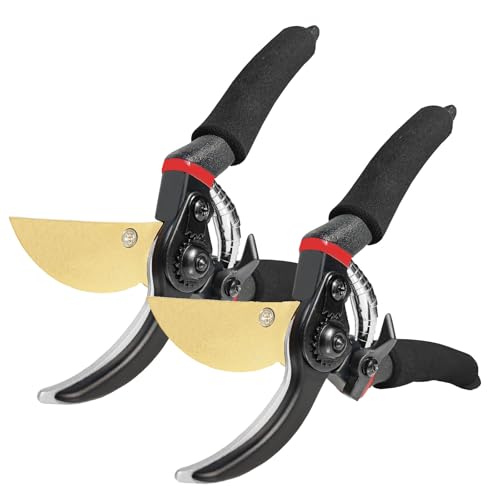 Hermhoffer Gardenslicer Pro | Hochleistungs-Gartenschere, Sk5-Stahlklinge, Schere Für Präzisen Schnitt Von Ästen, Zweigen Und Blumen, Ergonomisch Gartenschere (2pcs) von Qosigote