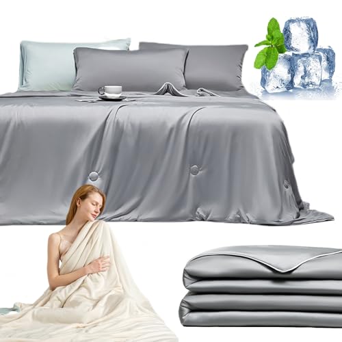 Qosigote Magic Splashy Magicsleep, Magicsplashy Decke, Lightweight Magicsleep Schlafdecke, Magic Splashy Sommer Ice Comforter Kühl, Double-Sided Summer Sleeping Blanket (Grau,150 x 200 cm) Qosigote Magic Splashy Magicsleep, Magicsplashy Decke, Lightweight Magicsleep Schlafdecke, Magic Splashy Sommer Ice Comforter Kühl, Double-Sided Summer Sleeping Blanket (Grau,150 x 200 cm) von Qosigote