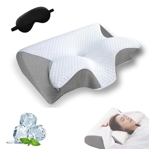 Qosigote Ergonomic Pillow, Cervical Posture Pillow, Orthinex Premium Ergonomic Pillow, Orthinex Cervical Neck Pillow, Proper Alignment Ergonomic Pillow for Improve Sleep Quality (Black) von Qosigote