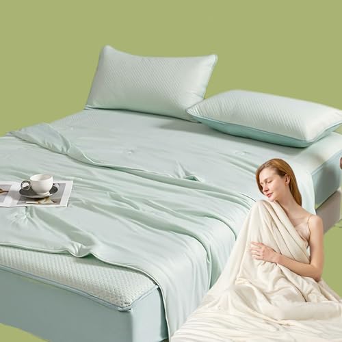 Qosigote Magic Splashy Magicsleep, Lightweight Magicsleep Schlafdecke, Magic Splashy Sommer Ice Comforter Kühl, Double-Sided Summer Sleeping Blanket (Aquagrün,150 x 200 cm) von Qosigote