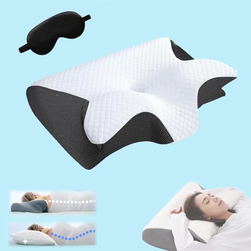 Qosigote Orthopädische Unterstützung Für Deinen Nacken，Ideal Für Seitenschläfer Und Rückenschläfer, Geeignet Für Alle Matratzenarten (Black) von Qosigote