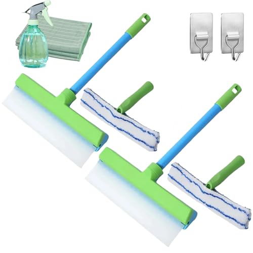 Techeaks Recyclable Silicone Window Squeegee Kit, Aquaswipe Window Squeegee, Fensterputzer Set, No Streaks, No Hassle, Just Perfect Clarity (2pcs-a) von Qosigote