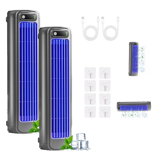 Festberg Cooling Ace Klimaanlage Sherum Cooling Ace Klimagerät Outfany Cooling Ace Portable Air Conditioning Cooling Fan Quiet with 3 Speeds Rechargeable for Bedroom Office Home Rapid Cooling (2pcs-B) von Qosneoun