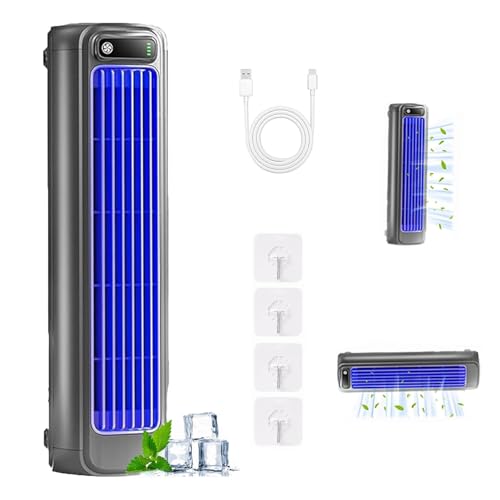 Festberg Cooling Ace Klimaanlage Sherum Cooling Ace Klimagerät Outfany Cooling Ace Portable Air Conditioning Cooling Fan Quiet with 3 Speeds Rechargeable for Bedroom Office Home Rapid Cooling (Blau) von Qosneoun