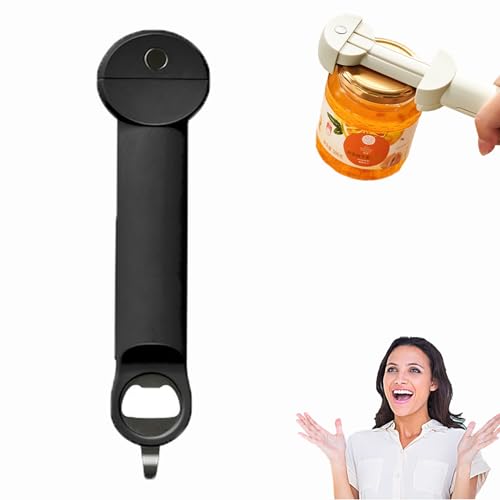 Happivo Multifunctional Retractable Bottle Opener, Happivo Multifunctional Bottle Opener, Grand Kitchen Multifunctional 4 In 1 Bottle Opener, Retractable Bottle Opener, Seinohome Jar Opener (Black) von Qosneoun