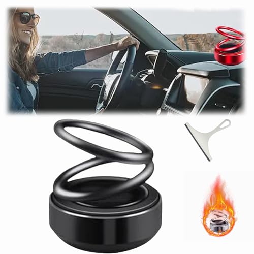 Kinetische Molekularheizung, Tragbarer Kinetischer Molekularheizer, Solar Kinetischer Mini-Heizung, Portable Kinetic Molecular Heater, Solar Rotating Double Ring Suspension Car Ornament (Black) von Qosneoun