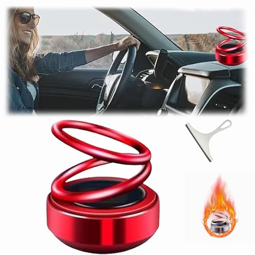 Kinetische Molekularheizung, Tragbarer Kinetischer Molekularheizer, Solar Kinetischer Mini-Heizung, Portable Kinetic Molecular Heater, Solar Rotating Double Ring Suspension Car Ornament (red) von Qosneoun