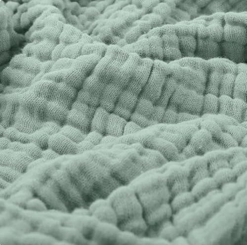 Montivo Musselin Decke 150 x 200, Sanfte Musselindecke Lightweight Summer, 100% Musselin Bettwäsche Sommerdecke, Atmungsaktiv Kühl Decke Erwachsene, für Bett, Sofa (Dunkelgrün, Queen(150x200cm)) von Qosneoun