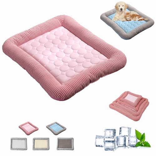 Qosneoun Holivas Coolcomfort - Premium Kühlmatte（4 Sizes）, Kühlmatte Hund Katzen Selbstkühlend Ohne Gel, Verschleißfes Waschbar, Geben Ihrem Hund Oder Katze Eine Kühlende Sommer (rosa, XL) von Qosneoun