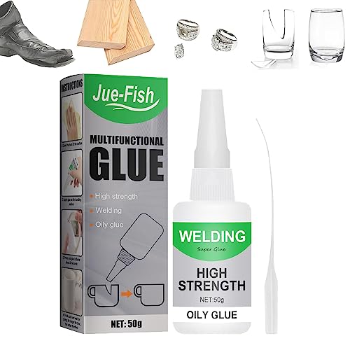 Qosneoun Jue Fish Glue, Jue Fish Multifunctional Welding High-Strength Oily Glue, Uniglue Universal Super Glue, Jue-Fish Welding High-Strength Oily Glue (50ML-1Pcs) von Qosneoun
