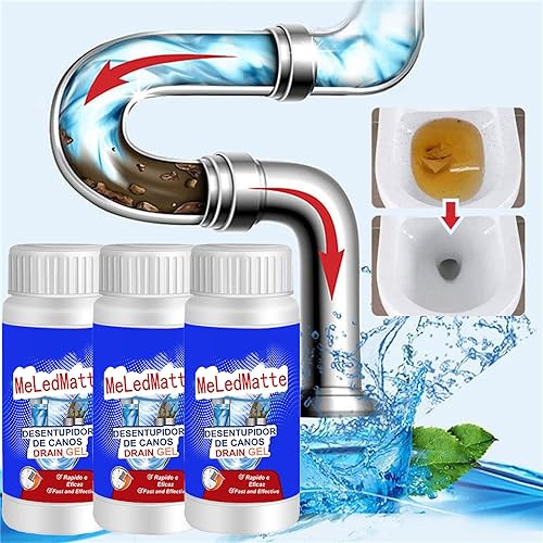 Qosneoun Powerful Pipe Dredging Agent,All Around Powerful Pipe Dredging Agent,Sink and Drain Pipe Dredging Powder Pipe Dredge Agent,for Kitchen Toilet Pipeline Quick Cleaning Tool (3pcs) von Qosneoun