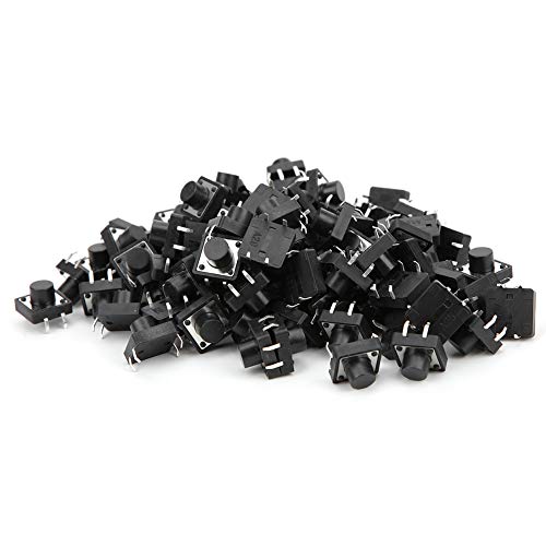 100 pcs momentaner taktiler Knopfschalter kompaktes Design Langzeitlebensbetongine Kunststoff Dip 12 x 12 x 8mm von Qotolite