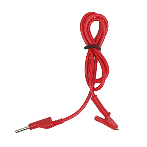 Krokodil -Clip -Draht Silikon Bananenanschluss 4mm Testkabel Multimeter 10A Weiche lebige Messing Plattiert Standard -Design Easy Carry Treat Performance1 Meter Länge Gelbgelb (Red Line) von Qotolite