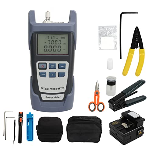 Qotolith -Glasfaser -Werkzeuge Kit optischer Kraftmesser Visueller Fehler Locator Faser Cleaver Kabel Stripper FTTH Termination Tool Kit von Qotolite