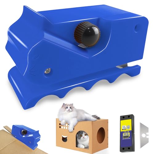 Kartonschneider für Katzenkratzbretter – Kartonstreifen Cutter, DIY Katzenkratzbrett Werkzeug, Pappe Schneiden, Recycelbarer Kartonstreifen Cutter, Nachhaltige Lösung für Katzenliebhaber (Blau) von Qottmez