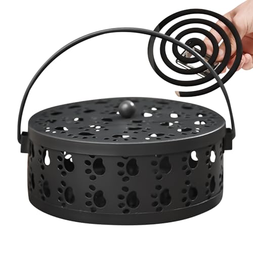 Qoukonao Außen Räucherstäbchenhalter,Tragbarer Runder Retro Räucherhalter | Hitzebeständiger Auffangständer mit Tablett in ästhetischem Design für Zuhause, Wellness, Yoga und Meditation in Innen- und von Qoukonao