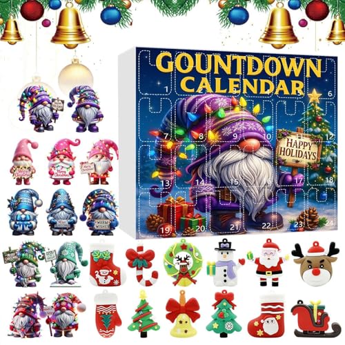 Qoukonao Calendar Advent | 24 Tage Urlaub Adventskalender | Figuren Deko Für Jugendliche Erwachsene | Tägliche Familienaktivität Hausunterricht Feiertagsparty von Qoukonao