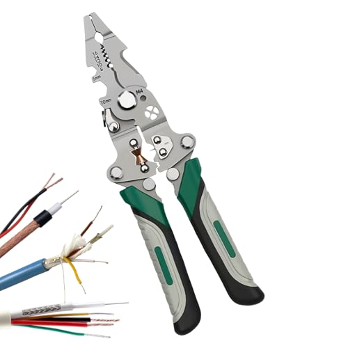 Qoukonao Elektriker Kabelabisolierzange - Abisolierer Für Elektrokabel,Ergonomischer Griff Crimpzange Für Heimwerker Elektriker Industrie Wartung Qoukonao Elektriker Kabelabisolierzange - Abisolierer Für Elektrokabel,Ergonomischer Griff Crimpzange Für Heimwerker Elektriker Industrie Wartung von Qoukonao