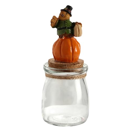 Qoukonao Halloween Glas - Behälter Zur Aufbewahrung Von Leckereien | Dekorative Halloween Aufbewahrungsdose Für Schokolade Kekse Süßigkeiten Snacks Esstisch Geisterhaus Party von Qoukonao