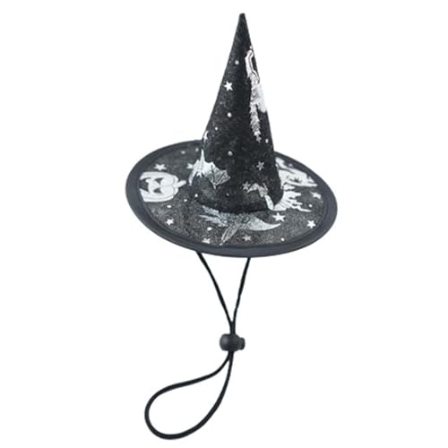 Qoukonao Halloween-Hüte für Hunde, Haustier-Hexenkostüm, verstellbarer Netzstoff, Kopfbedeckung für Katzen, Cosplay, drinnen und draußen, Veranstaltung, Weihnachtsfeier von Qoukonao