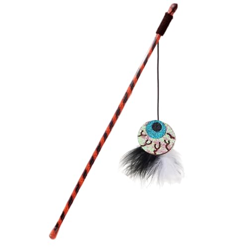 Qoukonao Katzenangel | Interaktiver Halloween Kätzchenstab,Trainingsspielzeug Mit Kürbisgeist Gegen Langeweile Für Drinnen Und Draußen von Qoukonao