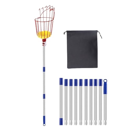 Qoukonao Obstpflücker Stange Mit Korb Teleskop - 4 m Orangen Pflücker mit Teleskopgriff - Tragbares Pflückwerkzeug Für Orange Pfirsich Birne Granatapfel Avocado Plantage von Qoukonao