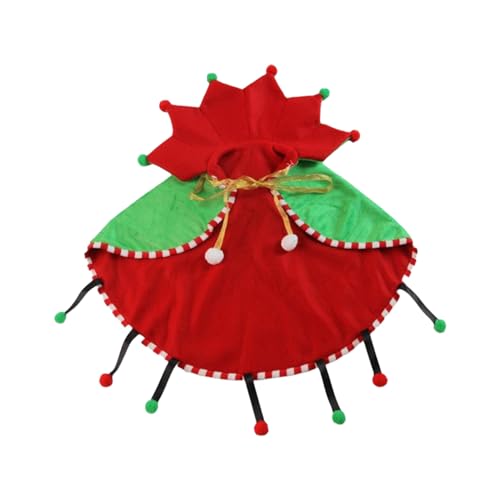 Qoukonao Weihnachts-Outfit für Hunde, Weihnachtsbaum-Kostüme für kleine Hunde, niedliches Kostüm, Umhang für Haustiere, Kätzchen, Welpen, Winter, Verkleidung, Geburtstag, Party, Festival von Qoukonao