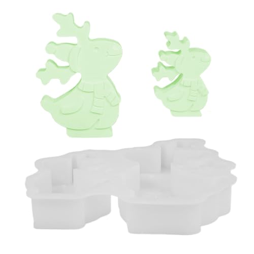 Qoukonao Weihnachts Silikonformen - Reh Form,Stehendes Rentier Design mit Niedlichem Ausdruck für Schokolade Seife Backen Home Deko Tischdekoration von Qoukonao