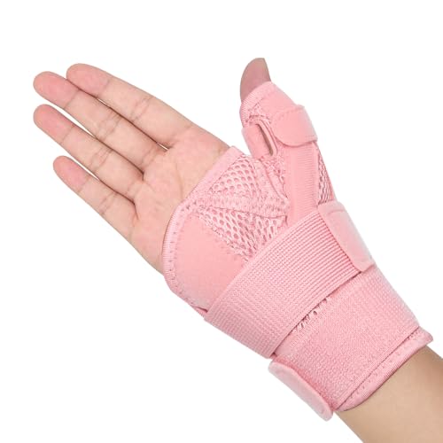 QpenguinBabies Upgraded Thumb Brace for Right & Left Hand, Reversible Thumb Splint for Arthritis Pain And Support, Thumb Stabilizer for Sprains, Tendonitis Relief, Thumb Brace for Women Pink von QpenguinBabies